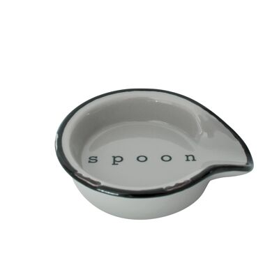 Tinware Spoon Rest - Light Grey
