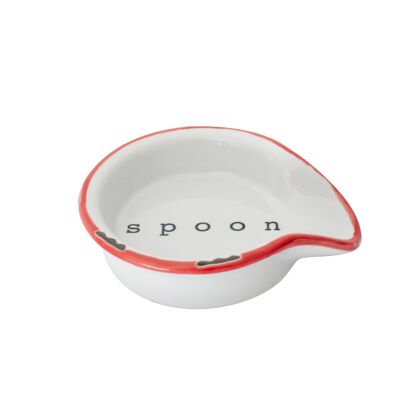 Tinware Spoon Rest - Red