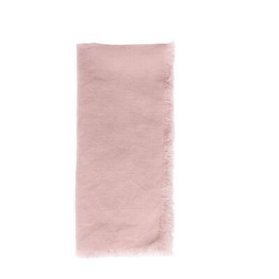 Lithuanian Linen Fringe Napkin - Pink