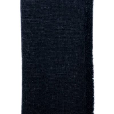 Lithuanian Linen Fringe Napkin - Black