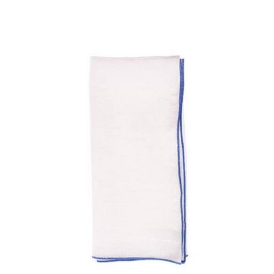 Babylock Napkin - White w/ Blue