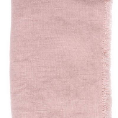 Casual Linen Fringe Table Cloth - Pink