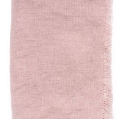 Casual Linen Fringe Table Cloth - Pink