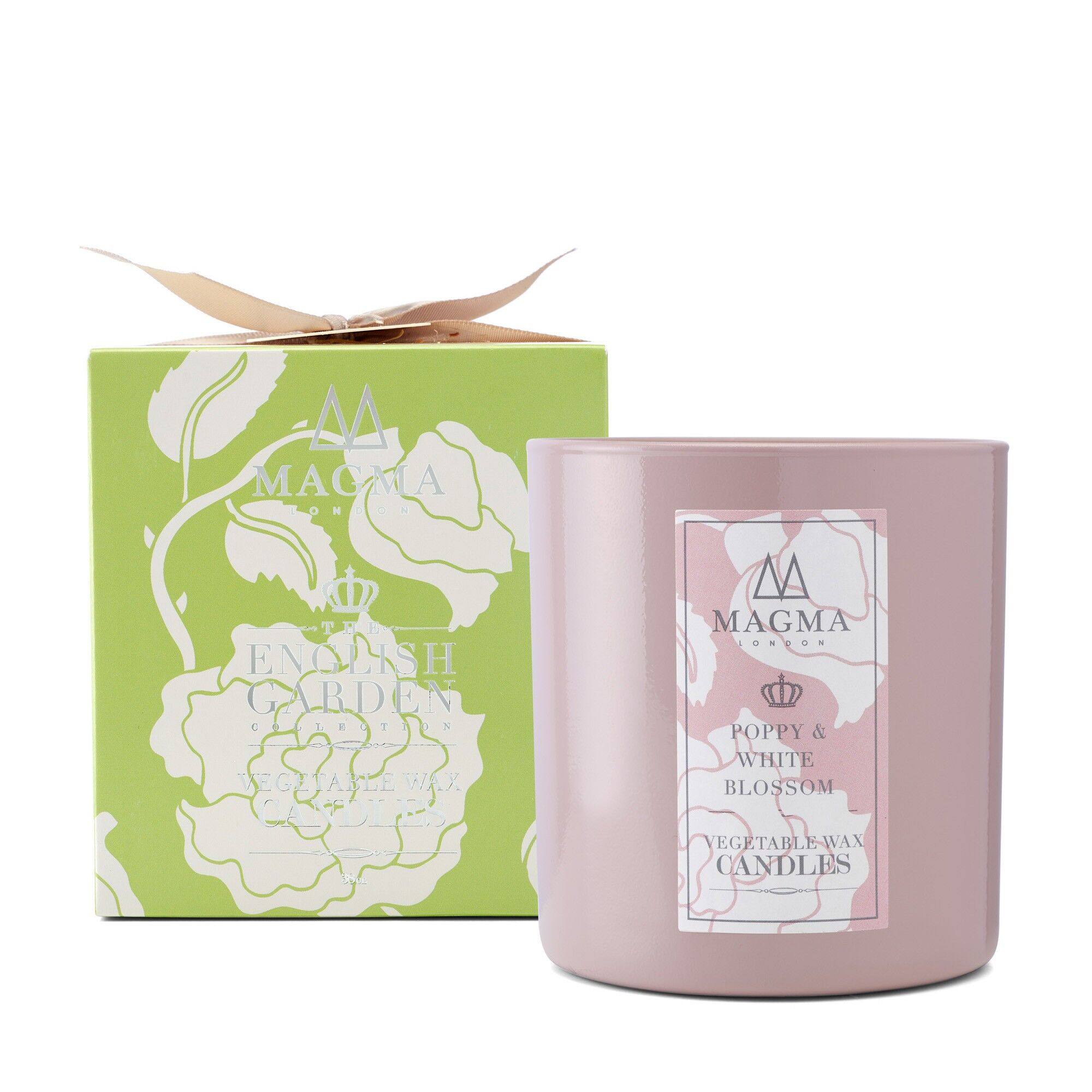 Papavero e Fiore Bianco (Candela di Cera Vegetale) 38cl