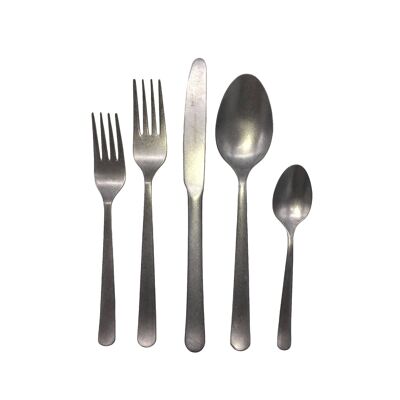 Oslo Cutlery Set 5pc - Tumbled Stainless Steel