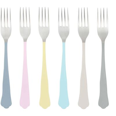 Jaipur Dessert Forks Set/6 - Assorted Colours