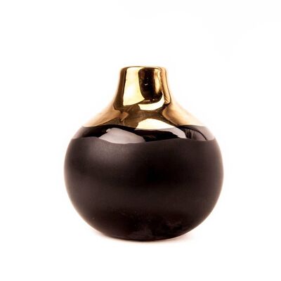 Dauville Charcoal Bud Vase - Mid Glaze - Gold and Charcoal