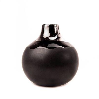 Dauville Charcoal Bud Vase Top Glaze - Platinum and Charcoal