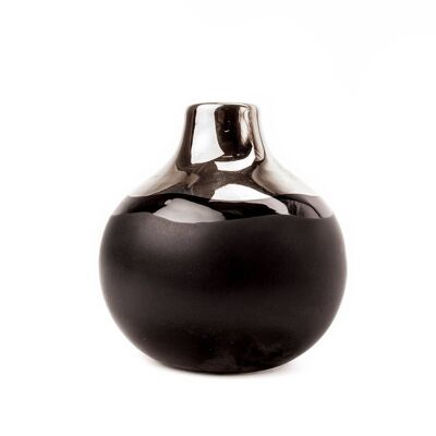 Dauville Charcoal Bud Vase Mid Glaze - Platinum and Charcoal