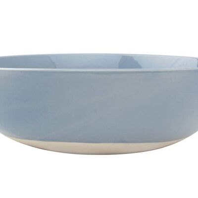Shell Bisque Round Serving Bowl - Blue