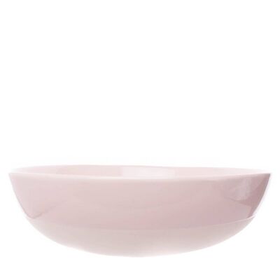 Shell Bisque Round Serving Bowl - Soft Pink