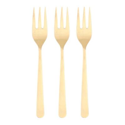 Oslo Cocktail Fork set/6 - w/Gift Box - Matte Gold