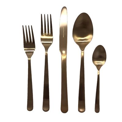 Juego de Cubiertos Oslo 5pc - Oro Mate