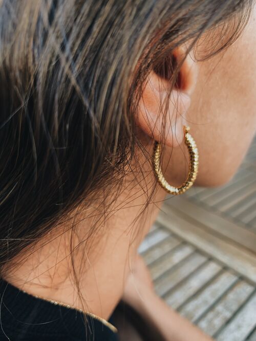 Amélie Snakeskin Hoop Earrings - Gold