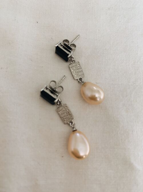 Triple Joy Pearl Earrings - Silver