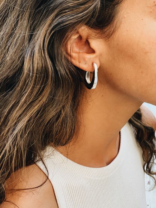 Amore Hoop Earrings - Silver