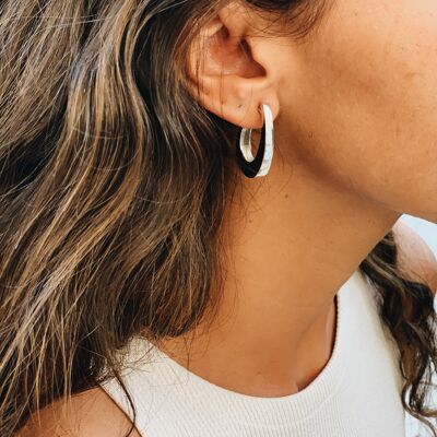 Amore Hoop Earrings - Silver
