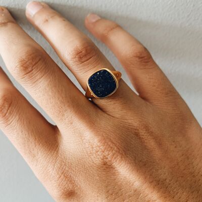 Lazuli Sky Signet Ring - Gold