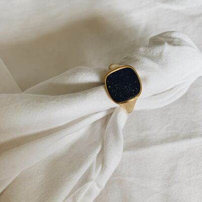 Onyx Sky Signet Ring - Gold