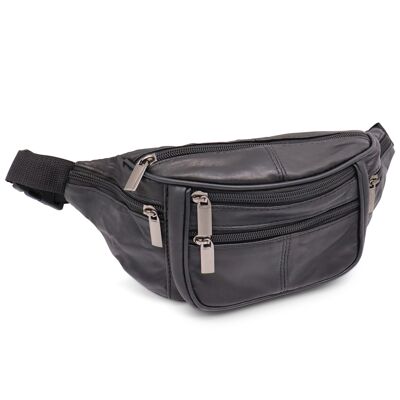 Leather fanny pack - Extensive - Practical - Genuine leather black