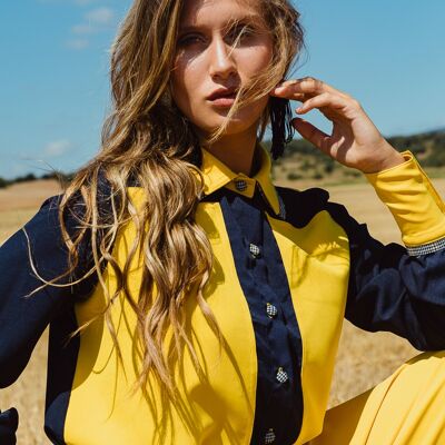 Corinne Yellow/Navy Shirt