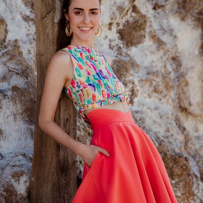 Silvia Coral Skirt