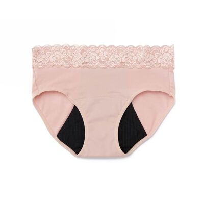 Culotte menstruelle en dentelle nude Kiwitas