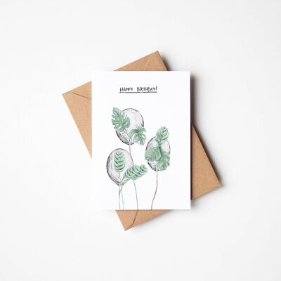 Carte d'anniversaire botanique