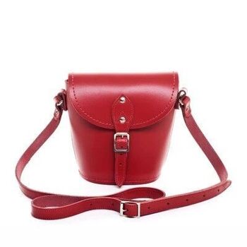 Sac tonneau fait main en cuir - Taille plus rouge