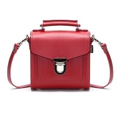 Handmade Leather Sugarcube Handbag Small - Red