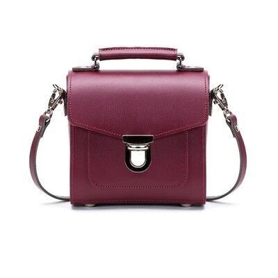 Borsa a mano Sugarcube in pelle fatta a mano - Oxblood