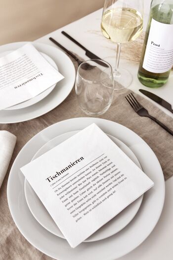 Serviettes en papier : définition des manières de table - paquet de 20 2