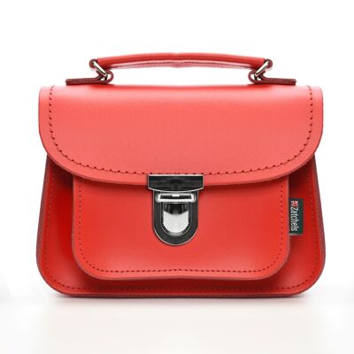 Borsa in pelle fatta a mano Luna - Pillarbox Red