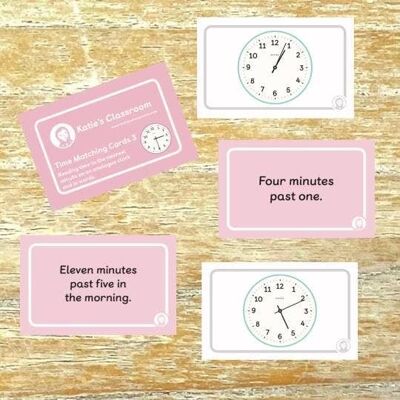 Time Matching Cards 3 - Ablesen der Zeit auf die nächste Minute
