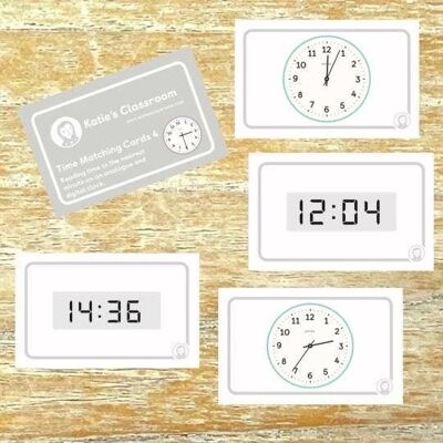 Time Matching Cards 4 - Ablesen der Zeit auf die nächste Minute