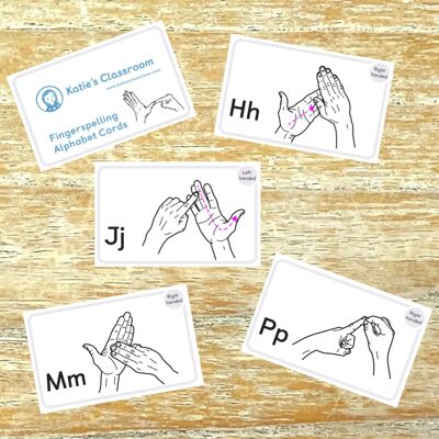 Fingerbuchstabe-Alphabet-Karten