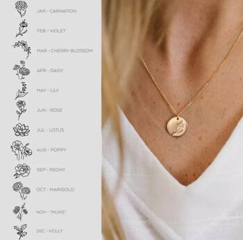 Collier Fleur de Naissance - Or 3