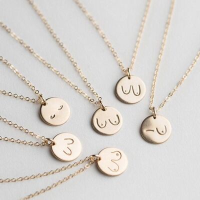 BOOB / Breast Cancer Awareness Necklace - Rose Gold