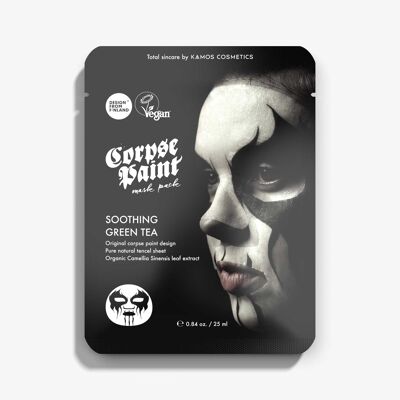 Corpse Paint Sheet Mask, Green Tea, Gothic Rock Skincare