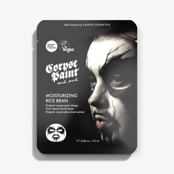 Corpse Paint Sheet Mask, Son de riz, Gothique Rock Skincare 1
