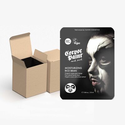 2 cajas (60 uds.): Paquete de máscara de pintura para cadáveres, salvado de arroz, 25 ml