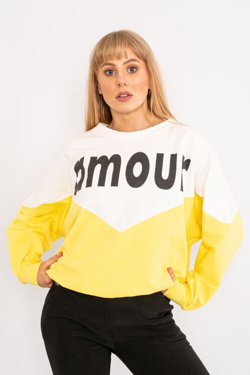 Yellow 'Amour' colour patterned top