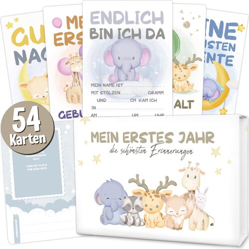 Baby Meilensteinkarten für Junge und Mädchen Meilenstein Karten für das erste Jahr Set + Geschenkbox.