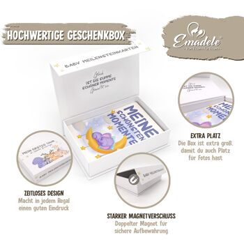 Cartes d'étape de bébé pour garçons et filles ensemble de cartes d'étape de première année + boîte-cadeau. 3