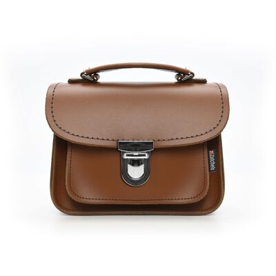 Bolso Luna Piel Hecha A Mano - Castaño