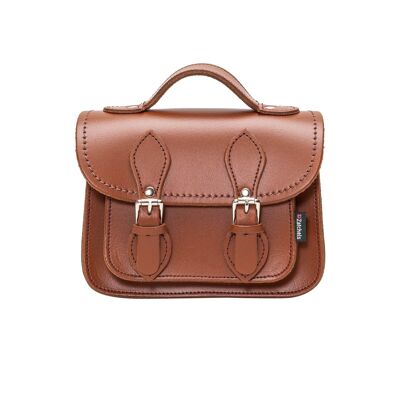 Handmade Leather Micro Satchel - Chestnut