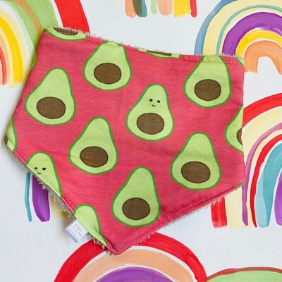 Avocado bib, dibble bib, baby, toddler, kids, unisex, adjustable dribble bibs