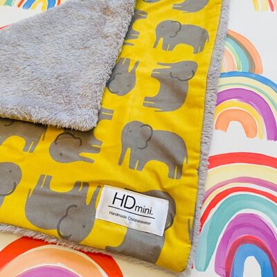 Elephant baby blanket, toddler, unisex, new mum, cotton jersey, handmade baby shower gift, throw,