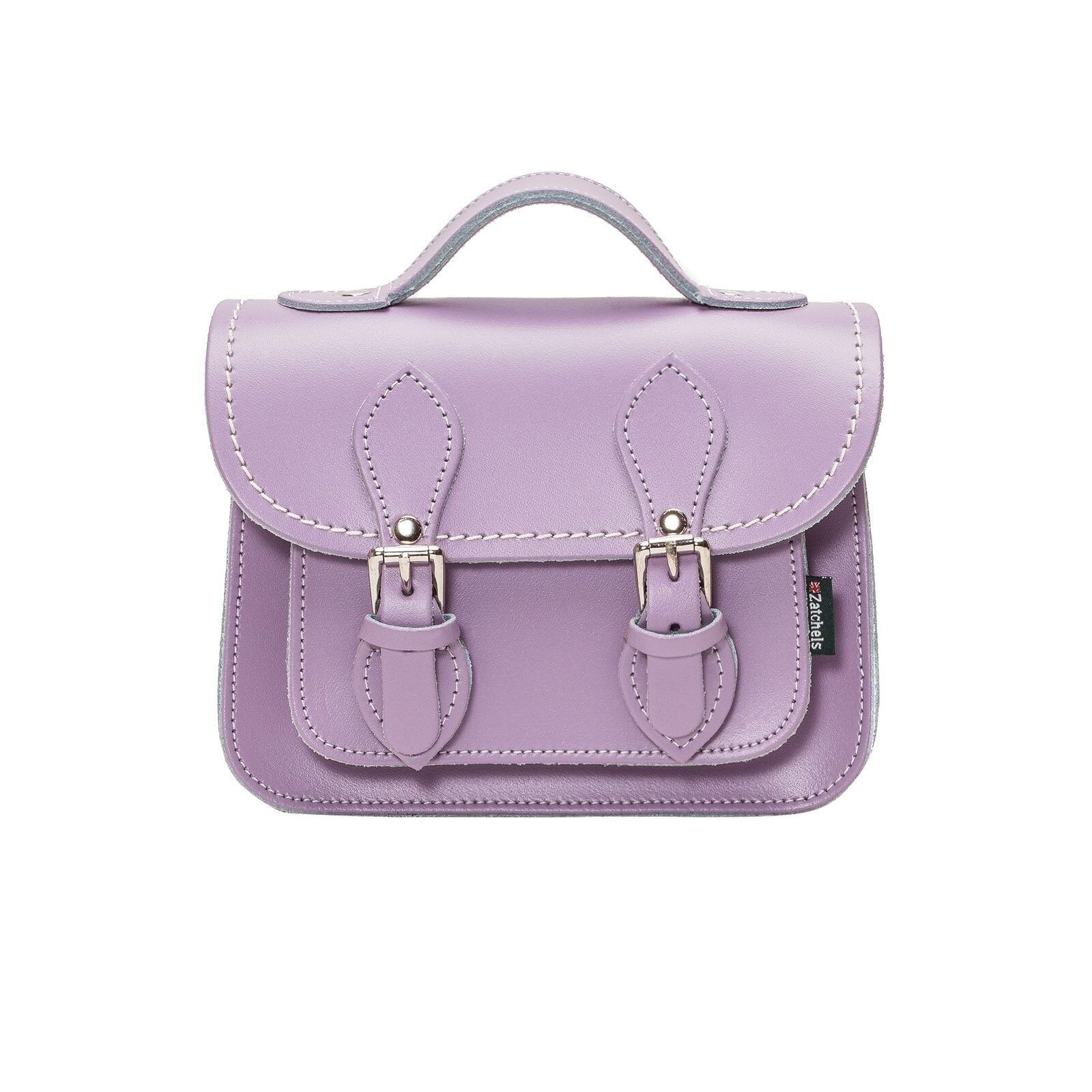 Micro borsa a mano in pelle fatta a mano - Viola pastello