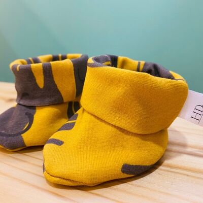 Stivaletti di elefante, scarpe per bambini, calzini, piccoli, bambino, jersey di cotone, baby shower, regalo per la nuova mamma, unisex, fatto a mano, neonato